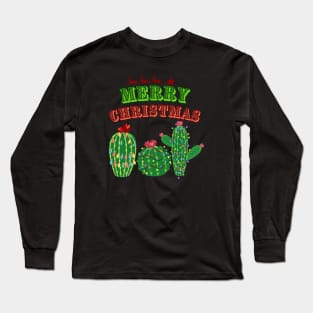 Merry Christmas, Cute Christmas Cactus Long Sleeve T-Shirt